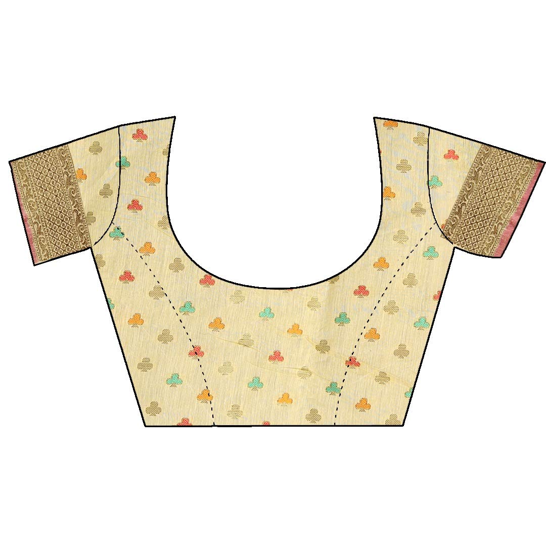 Divine International Trading Co Women's  Chanderi Saree With Blouse Piece