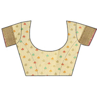 Divine International Trading Co Women's  Chanderi Saree With Blouse Piece