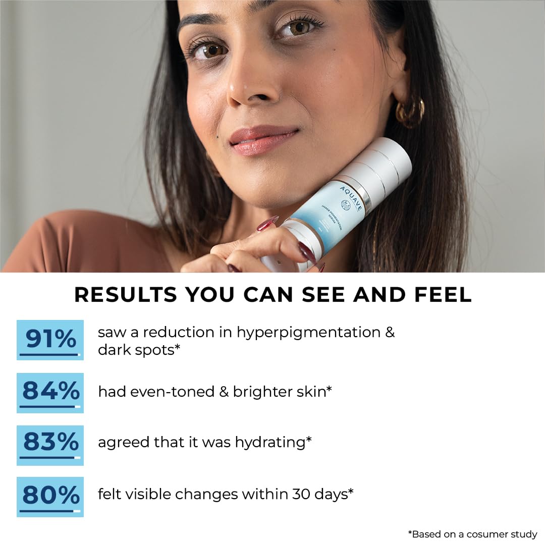 AQUAVE Marine Hyper Pigmentation Face Serum | 1% Alpha Arbutin | 3% Vitamin C | 1% Kojic Acid | 5% Niacinamide | Fades Dark Spots | Anti-Ageing | Brightens Skin | Seaboost™ Tech | Results in 30 Days