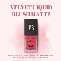 Lakyou Beauty Velvet Liquid Blush Matte | Light Weight | Highly Pigmented | Long-lasting | Easily Blendable | All Skin Types | Shade-01 (Soft Pink) 15ml