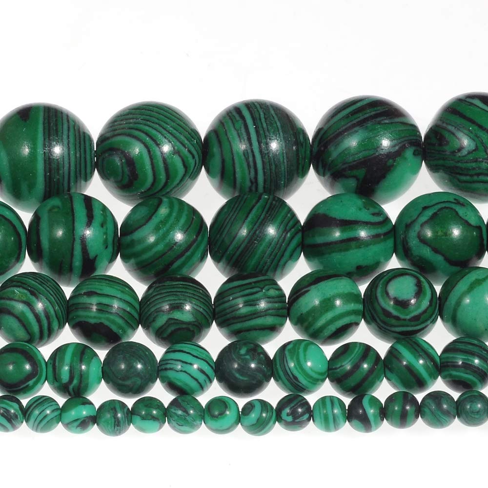 Natural Stone Beads 4mm Malachite Gemstone Round Loose Beads Crystal Energy Stone Healing Power for Jewelry Making DIY,1 Strand 15"