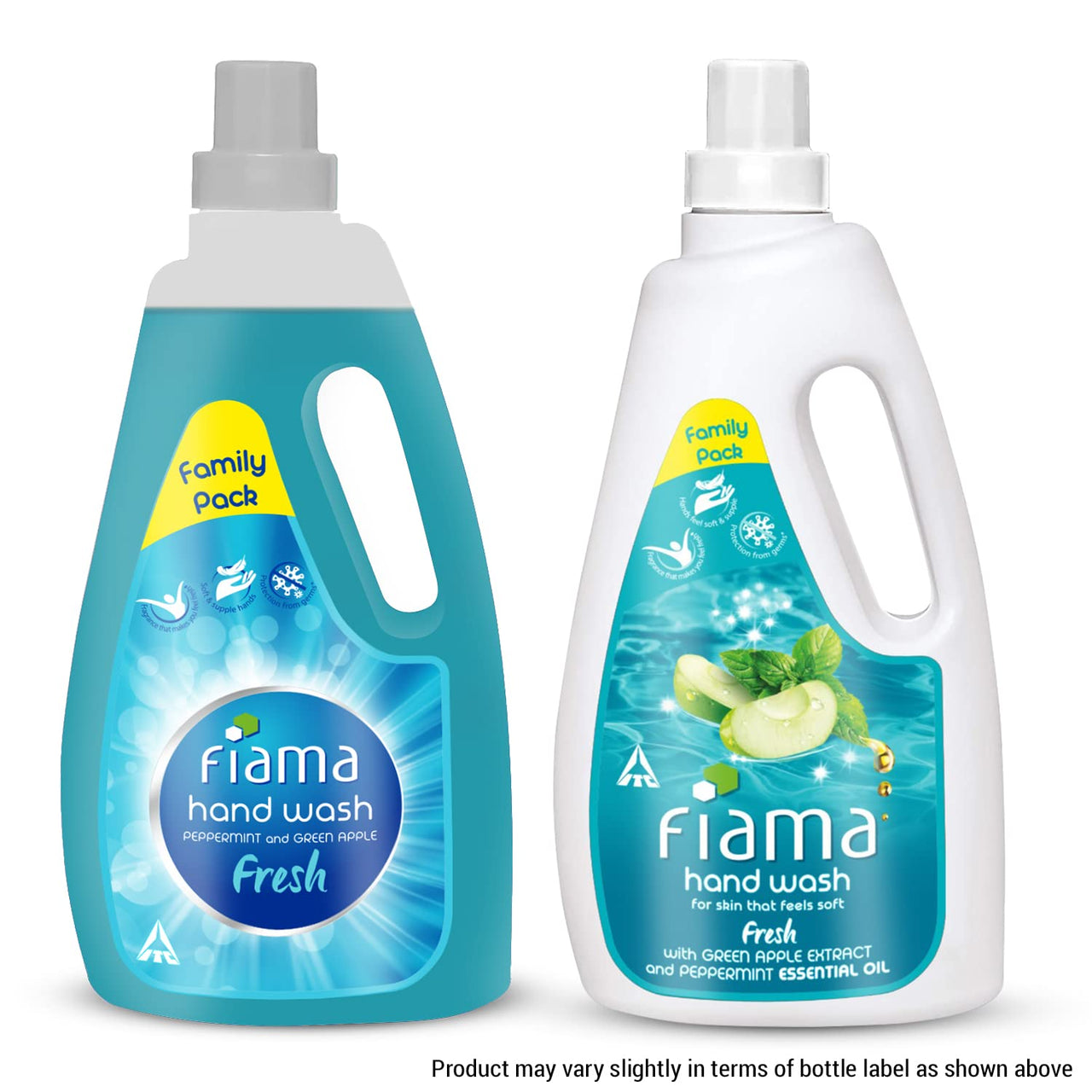 Fiama Fresh Hand Wash, 1000 ml Family Pack, with Green Apple Extracts and Peppermint Essential Oil, Soft and Supple Hands, Fragrant Handwash