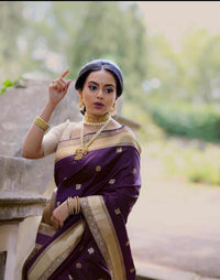 Avantika Fashion Women's  Soft Lichi Silk Banarasi Kanjivaram Saree With Blouse Piece