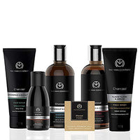 The Man Company Charcoal Grooming Kit with Body Wash, Shampoo, Face Scrub, Face Wash, Cleansing Gel, Solid Soap Bar | Combo Gift Set for Husband, Boyfriend - Set of 6