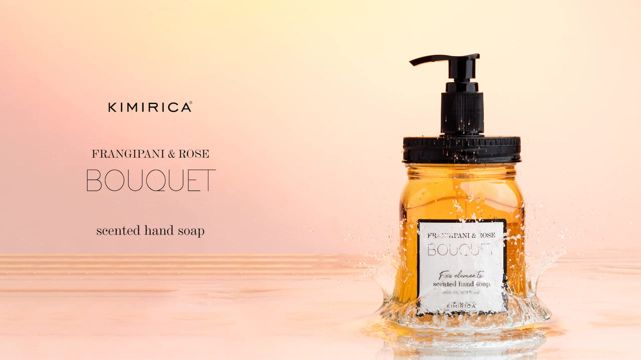 Kimirica Bouquet Foaming Liquid Hand Wash Refill Pack with Goodness of Frangipani and Rose, 100% Vegan & Paraben Free Moisturizing Hand Wash | Soft on Hands (1L)