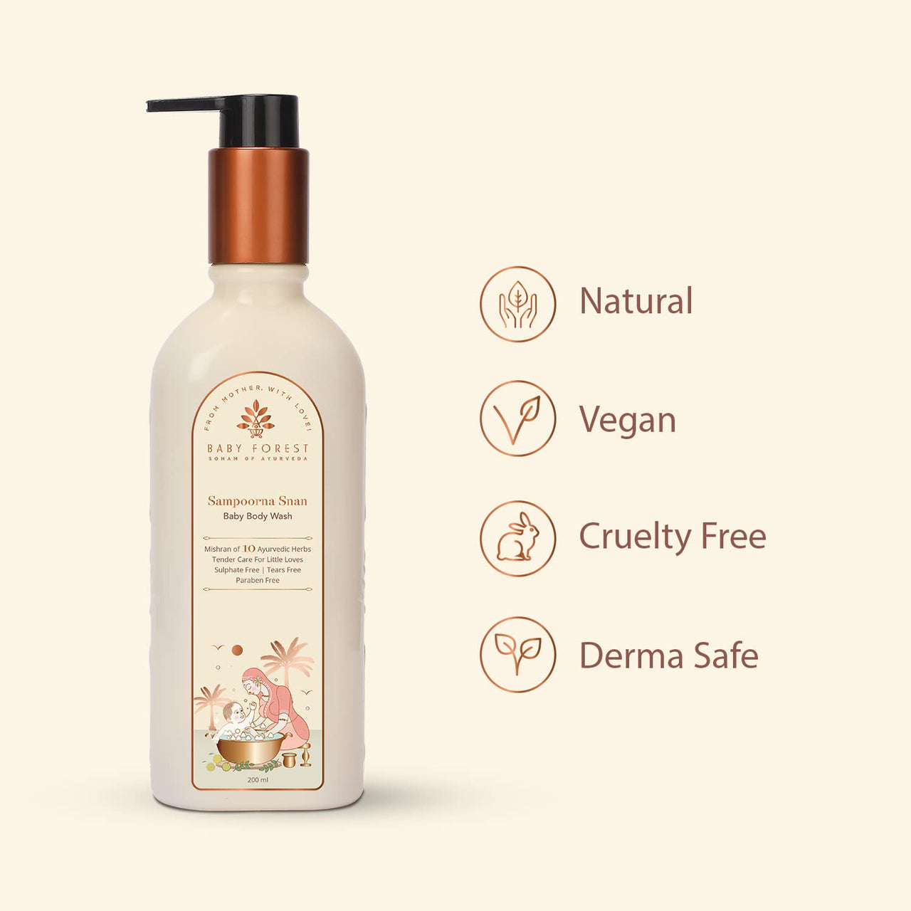 Baby Forest Moh Malai Baby Body lotion 200 ml with Sampoorna Snan Baby Body Wash 200ml