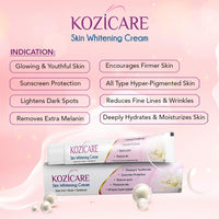 Kozicare Kojic Acid, Vitamin E, Arbutin Skin Whitening Soap, 75g (Pack Of 3) & Kojic Acid, Arbutin, Glutathione Skin Whitening & Lightening Cream, 15g (Pack Of 4)