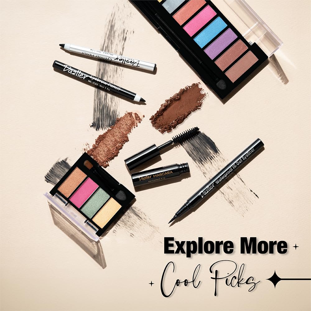 Dazller Hi-Def Eyeliner duo|Velvet Matte|Water-Resistant|Smudge-Proof|Long Stay|Single Stroke|Precise Application|Black+Blue|2.2g, gel