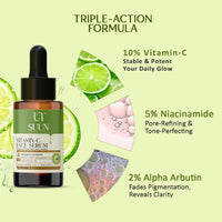 Suun Ayurveda Vitamin C Serum for Oily Skin and Glowing Skin - 2% Alpha Arbutin, 10% Vitamin C, Niacinamide Face Serum for Pigmentation, Dark Spots, Fragrance-Free, 30 ml