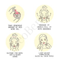 EcoBerry Red Wine Anti-Ageing Gel Moisturizer | Organic Certified, Vegan & Chemical-Free | Fights Acne, Boosts Elasticity, Soothes Skin | 100% Pure, Natural & Handmade | 50ml