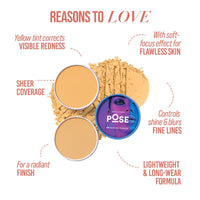 MyGlamm Pose HD Translucent Soft-Matte Finish Banana Powder, Yellow, 9 grams