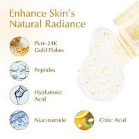 Bio-essence 24K Gold Face Toner – Pore Tightening, with Niacinamide, Hyaluronic Acid, Peptides & Antioxidants – Anti-Ageing, For All Skin Types, 100ml