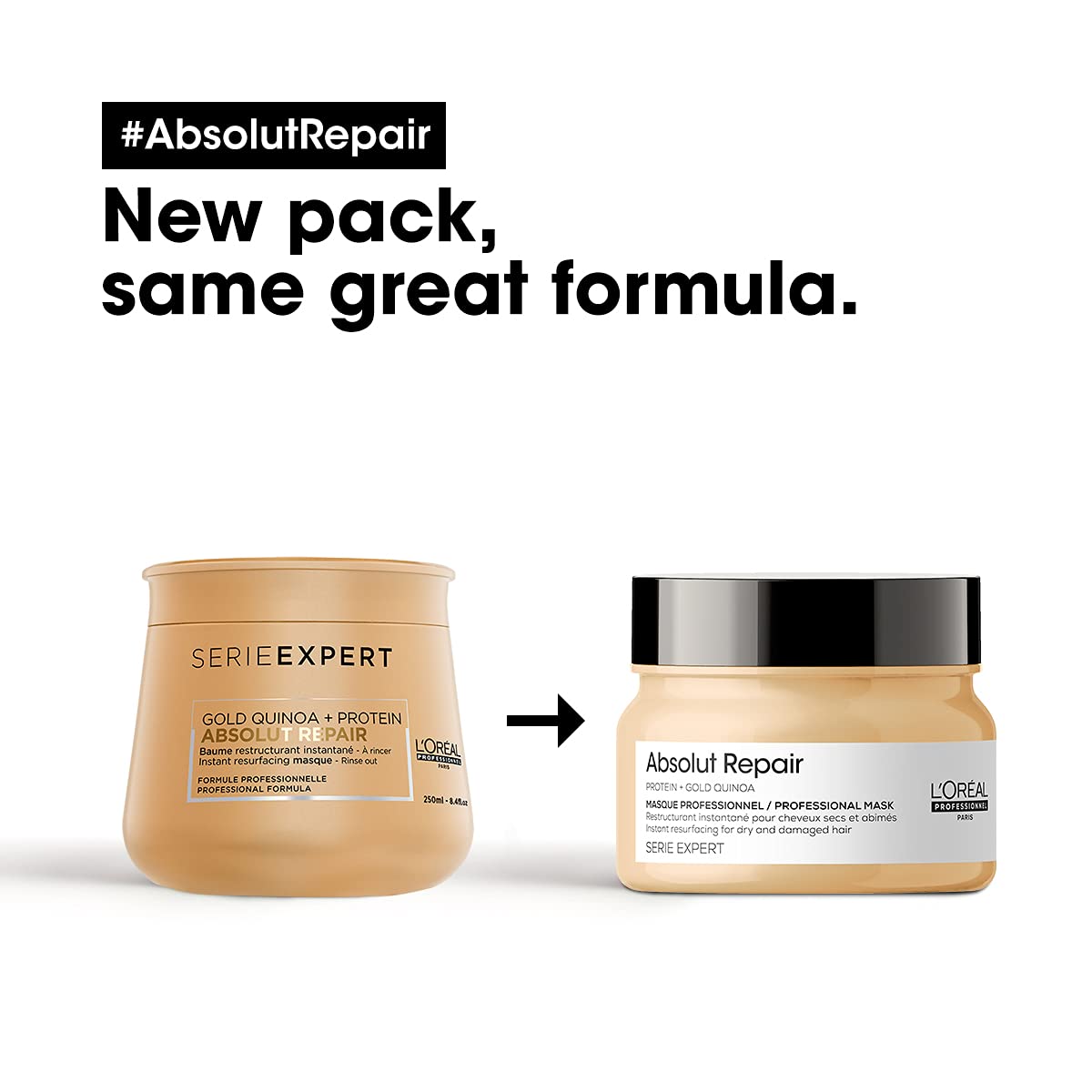 L'OREAL PROFESSIONNEL PARIS Scalp Advanced Anti-Oiliness Dermo-Purifier Shampoo 300 Ml + L'Oréal Professionnel Absolut Repair Hair Mask With Protein & Gold Quinoa For Dry And Damaged Hair, 250Gm