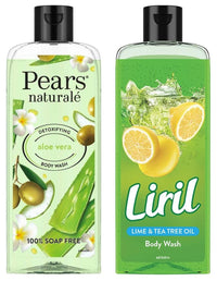 Liril Lemon and Tea Tree Oil Body Wash, 250 ml & Pears Naturale Detoxifying Aloevera Bodywash, 250 ml