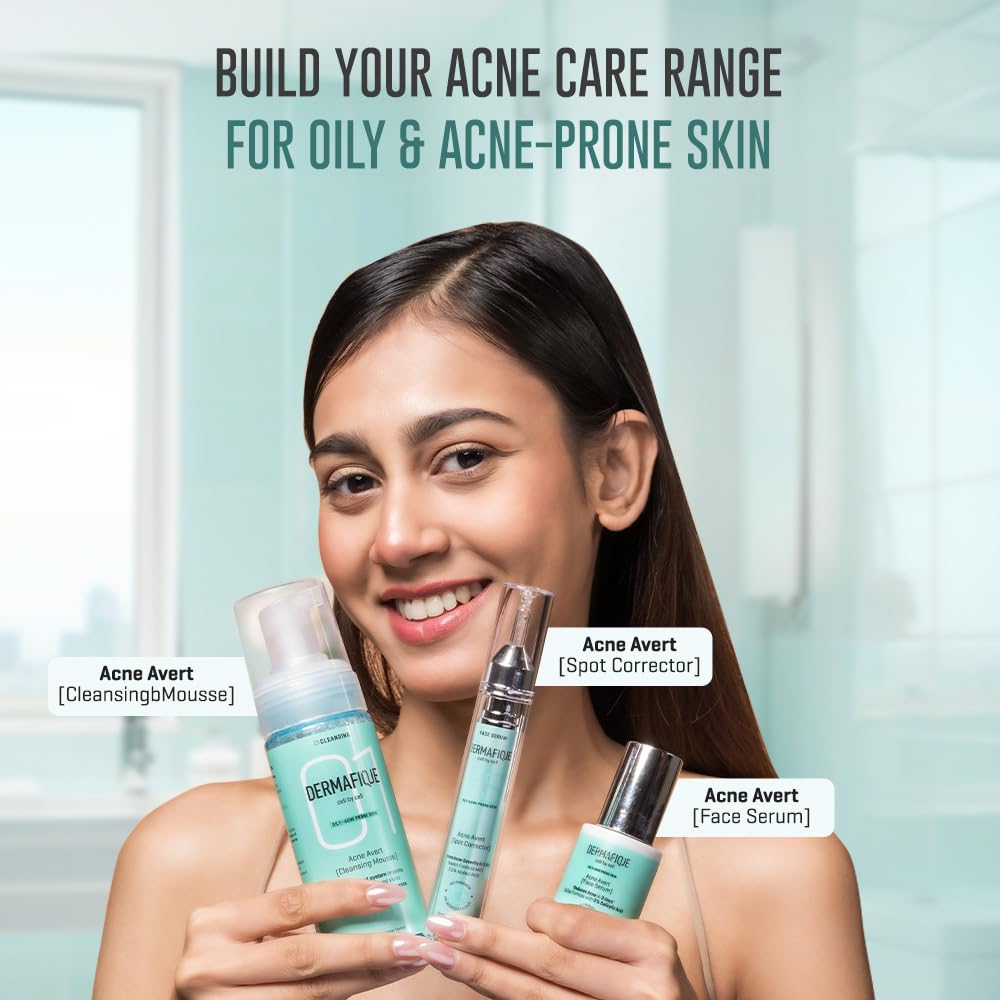 Dermafique Acne Avert Serum 30 ml, with 2% Salicylic Acid, Reduces Acne in 3 Days, for Oily-Acne Prone Skin