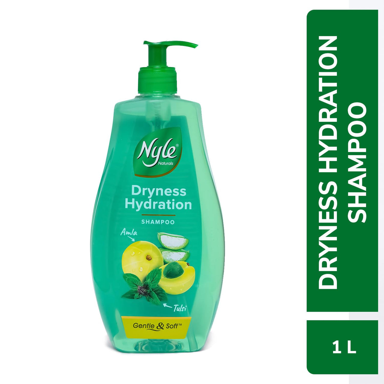 Nyle Naturals Damage Repair Anti Hairfall Shampoo, With Shikakai And Hibiscus, Gentle and soft shampoo, PH balanced and Paraben free,1L