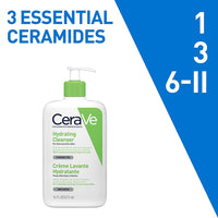 CeraVe Hydrating Cleanser For Normal To Dry Skin (473ml) - Non-Foaming Face Wash with Hyaluronic Acid And Ceramides | Non-Comedogenic, Non-Irritating And Fragrance-Free Cleanser