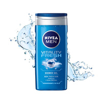 NIVEA Men Crème, Non Greasy Moisturizer, Cream for Face, Body & Hands, 75 ml & NIVEA Men Body Wash, Vitality Fresh with Ocean Minerals, Shower Gel for Body, Face & Hair, 250 ml