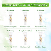 Mamaearth Rice Facial Kit With Rice Water & Niacinamide for Glass Skin - 60 g | Salon-Like Glowing Skin in 6 Easy Steps | Improves Skin Texture | Instant Glow | Suitable for all skin types