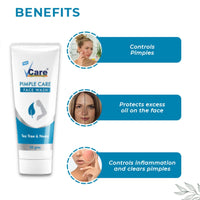 VCare Pimple Care Gel with Pimple Care Face Wash - 30g - 50g combo pack of 1