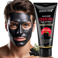 Mancode Activated Charcoal Face Wash & Charcoal Peel-Off Mask Combo for Men | Deep Cleansing, Oil Control & Detox | Minimizes Pores & Boosts Radiance | 100ml Each| Pack of 2