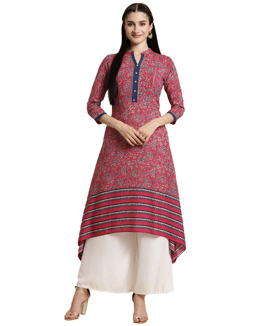 rangita Women Rayon Floral Printed Calf Length A-Line Kurti