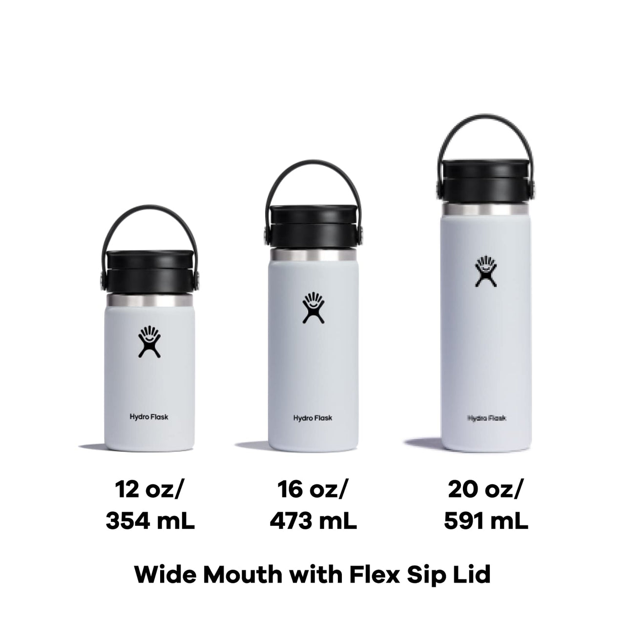 Hydro Flask 16 oz Wide Mouth Bottle with Flex Sip Lid White