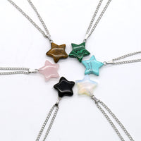 FASHEWELRY 50Pcs Star Stone Pendants Healing Crystal Quartz Chakra Gemstone Rock Charms Random Mixed for Necklace Jewelry Making Hole: 2x7mm 1-Mixed Color-Star-Random