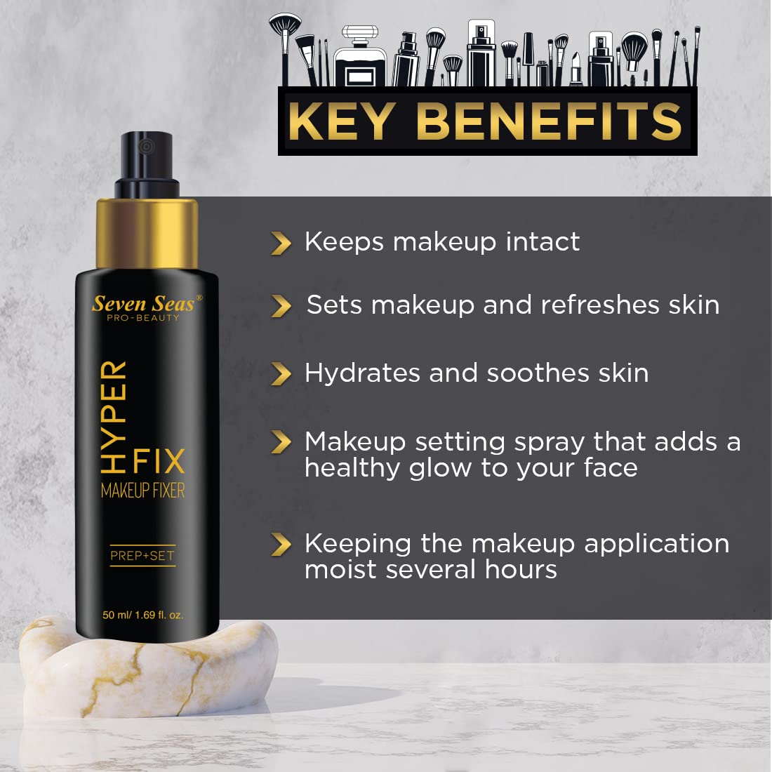 Seven Seas Finish Professional Makeup Fixer Spray for Face makeup (Women)