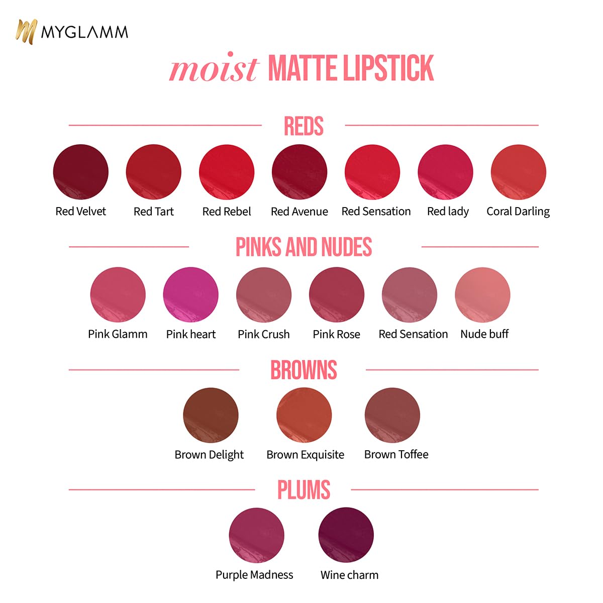 MyGlamm LIT Moist Matte Lipstick - Red Lady (Red Pink Shade)| Long Lasting, Pigmented, Hydrating Lipstick with Moringa Oil and Vitamin E (4.2g)