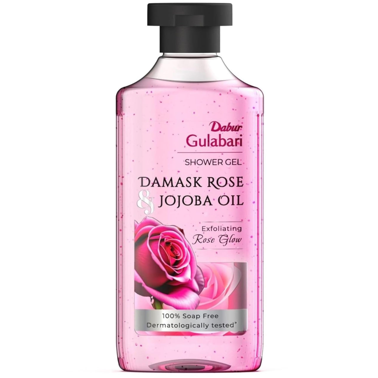 Dabur Gulabari Shower Gel-Damask Rose & Jojoba Oil - 250ml | Rose Extract Beads for Exfoliation | Damask Rose Fragrance | No Parabens & Silicones | 99% Pure Glycerine | 100% soap free body wash