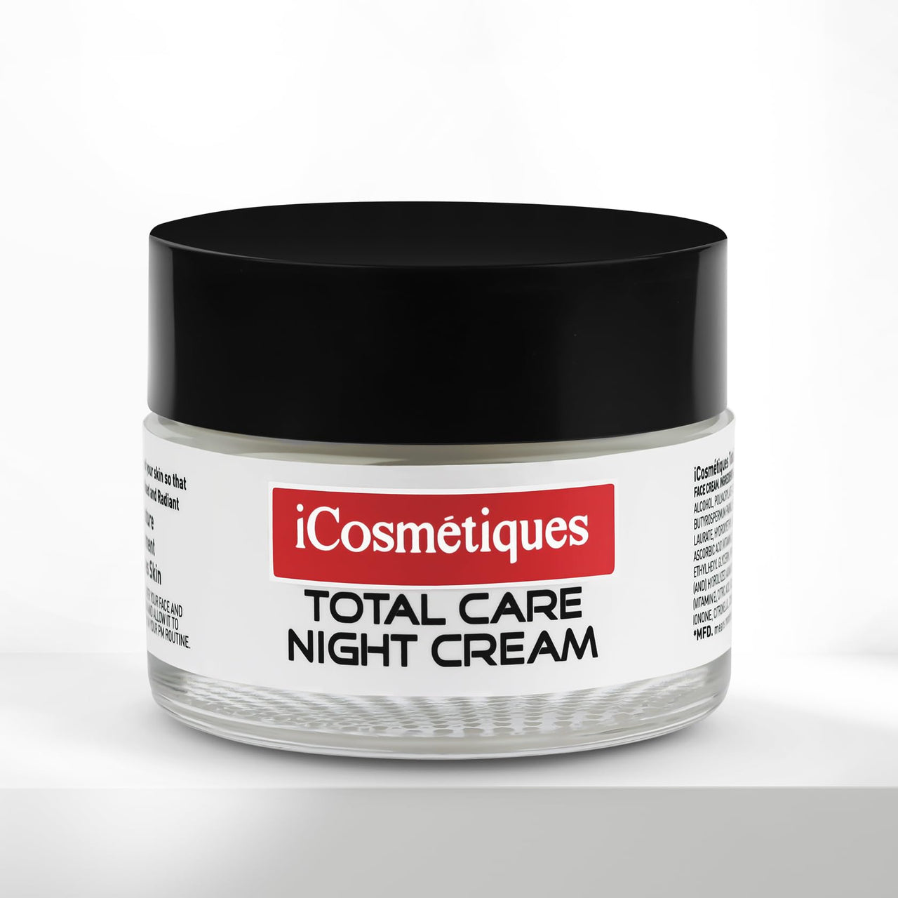 iCosmetiques Night Cream |Vitamins B3, C, E |Shea Butter & Glycerin |Deep Hydration & Glow |Lightweight Moisturizer for Radiant Skin |Mineral Oil & Silicone-Free |Unisex Total Care Formula |50g