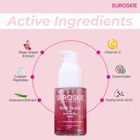 Suroskie Rose Glass All Rounder Face Serum 30Ml | Korean-Inspired Glow | With Vitamin C, Kojic & Hyaluronic Extract | Glowing, Brightening & Hydrated Skin | All Skin Types | Face Serum For Men & Women