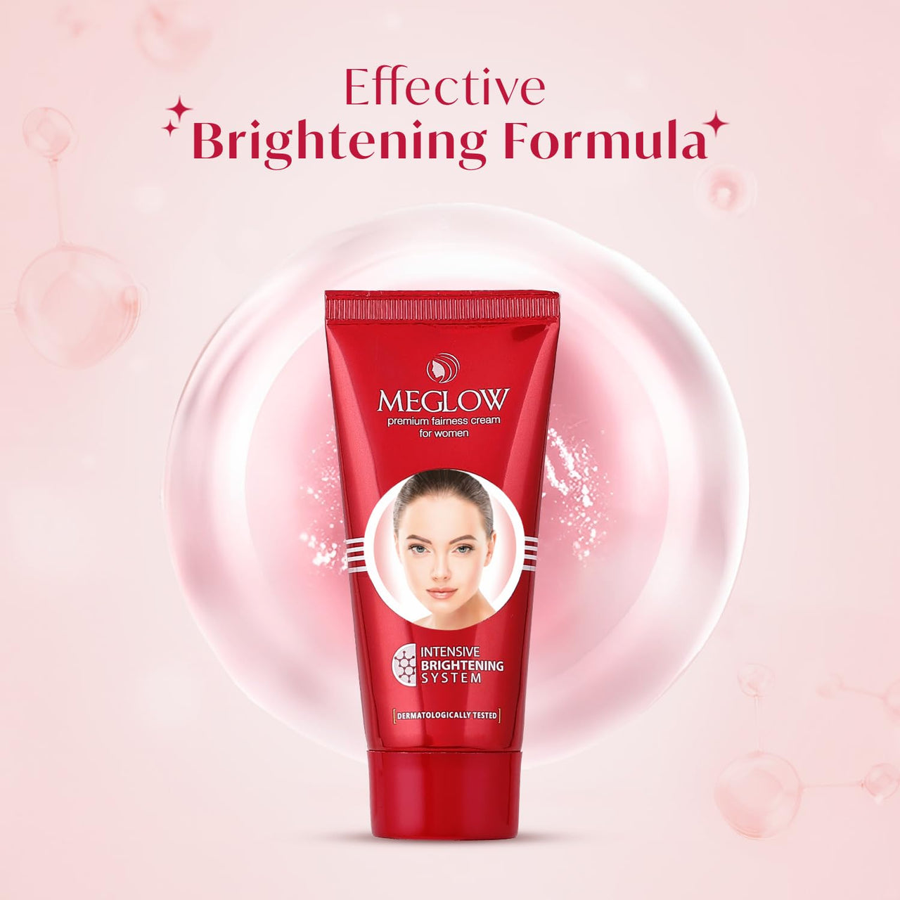 Meglow Skin Brightening Moisturizer Cream for Women| Hydrates, Repairs & Reduces Dark Spots, Melanin, Melasma | Prevents Pigmentation | Evens Skin Tone 15g