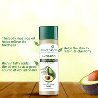 Biotique Cado Stress Relief Avocado Stress Relief Body Massage Oil | Heals and Hydrates dry skin | 100% Botanical Extracts | Suitable for All Skin Types | 200ml (Pack of 3)