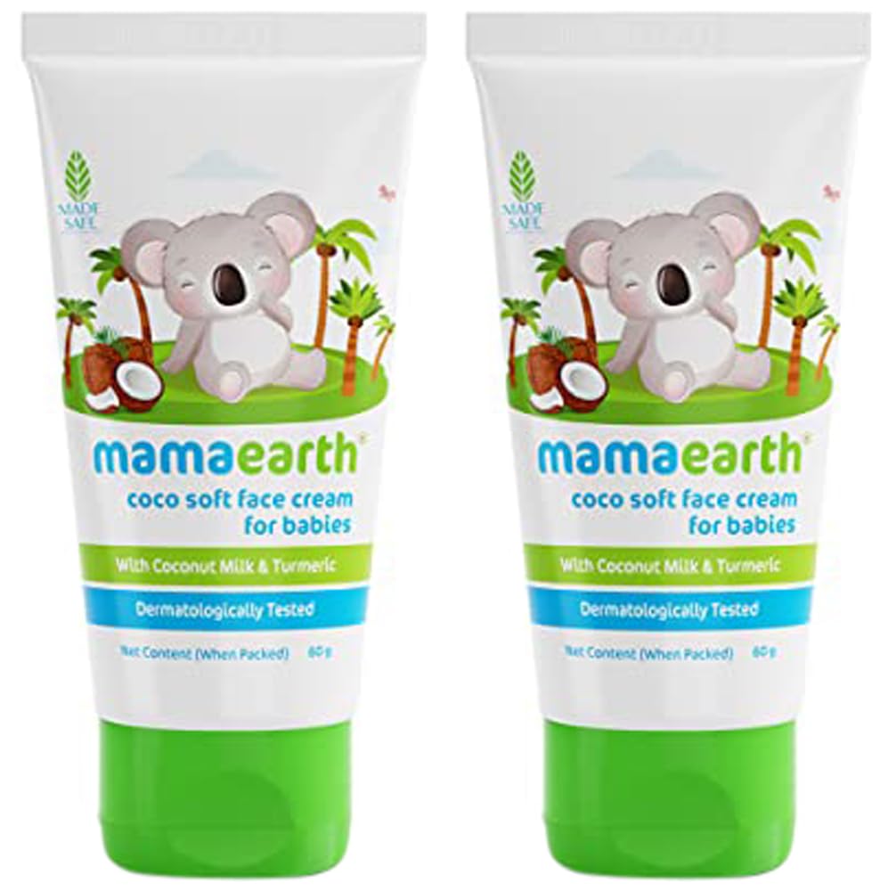 Mamaearth Coco Soft Face Cream With Coconut Milk & Turmeric For Babies, For All Skin Type- 60g (Pack of 2)