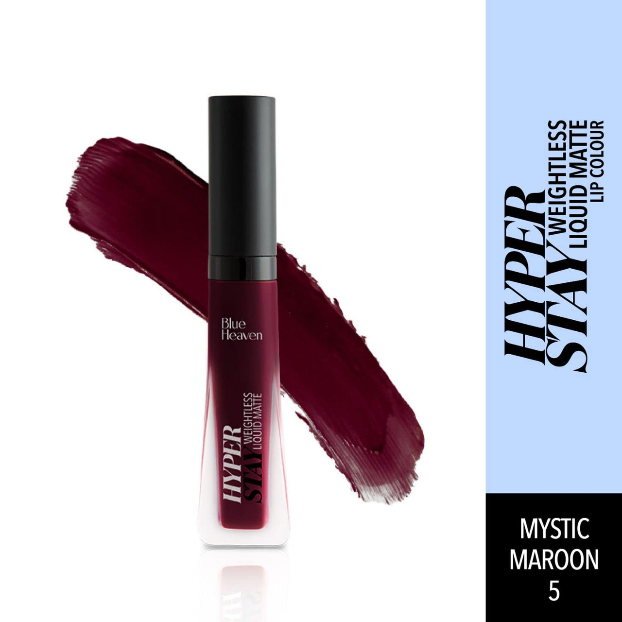 Blue Heaven Lash Twist Mascara, Black, 12 ml & Blue Heaven Hyperstay Weightless Liquid Matte| Lipstick For Women| Mystic Maroon-05, 6 ml