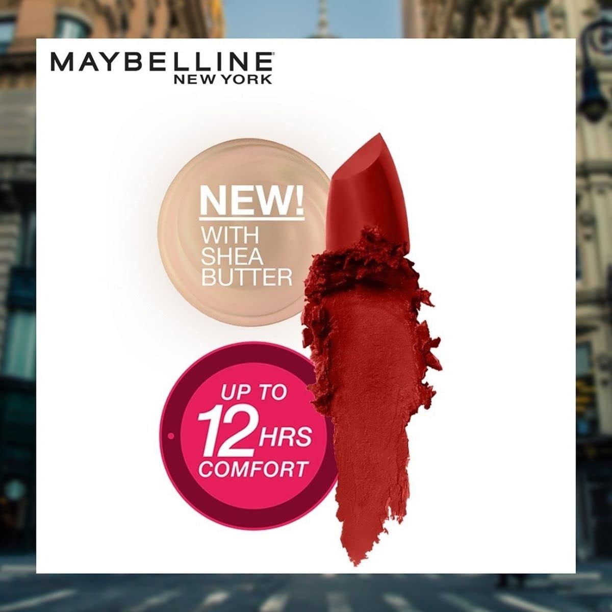 Maybelline New York Matte Lipstick, 677 Noho Amber, 3.9gm & Maybelline New York Liquid Foundation, Matte & Poreless, Full Coverage Blendable Normal to Oily Skin, Fit Me, 128 Warm Nude, 18 ml