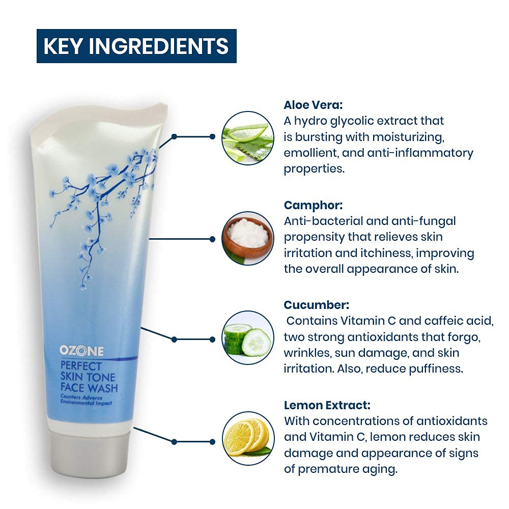 Ozone Perfect Skin Tone Face Wash, 100g + Perfect Skin Tone Hydrant, 100g