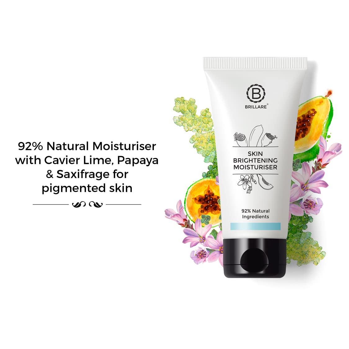Brillare Professional Skin Brightening Natural Lotion Moisturiser With Lime Cavier and Papaya (50 ML) & Brillare Real Mahabhringraj Oil with 14 Traditional Herbs Combo
