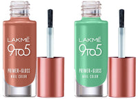 Lakmé 9To5 Primer + Glossy Finish Nail Colour & 9To5 Primer + Glossy Finish Nail Colour,12 ML