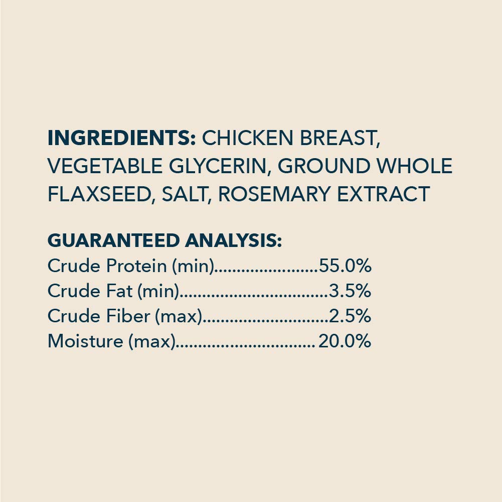 Wag Chewy Whole Muscle American Jerky Dog Treats – Chicken & Flaxseed (1 lb), Grain Free