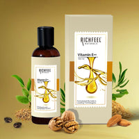 Richfeel Vitamin E++ Oil, 80ml - Pack of 2 | Blend of Almond, Wheatgerm, Walnut & Carrot Oils | Antioxidant | Fight Dullness, Damage & Ageing of Skin | Anti-Stretch Marks and Scars