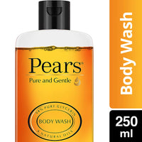 Pears Pure and Gentle Body Wash 250 ml & Pears Pure & Gentle Soap Bar (Combo Pack of 8) - With Glycerin for Soft