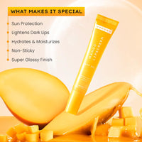 Hyphen Mango Lip Balm SPF 50 PA++++ | 2% Kojic Acid Brightening LipBalm for Dark & Pigmented Lips | 1% Vitamin E & Vitamin C | Moisturizing SPF LipBalm for Dry Lips - 10 g