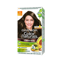 Garnier Color Naturals Crème hair color, Shade 5.32 Caramel Brown, 70ml + 60g & Garnier Color Naturals Crème hair color, Shade 3 Darkest Brown, 70ml + 60g