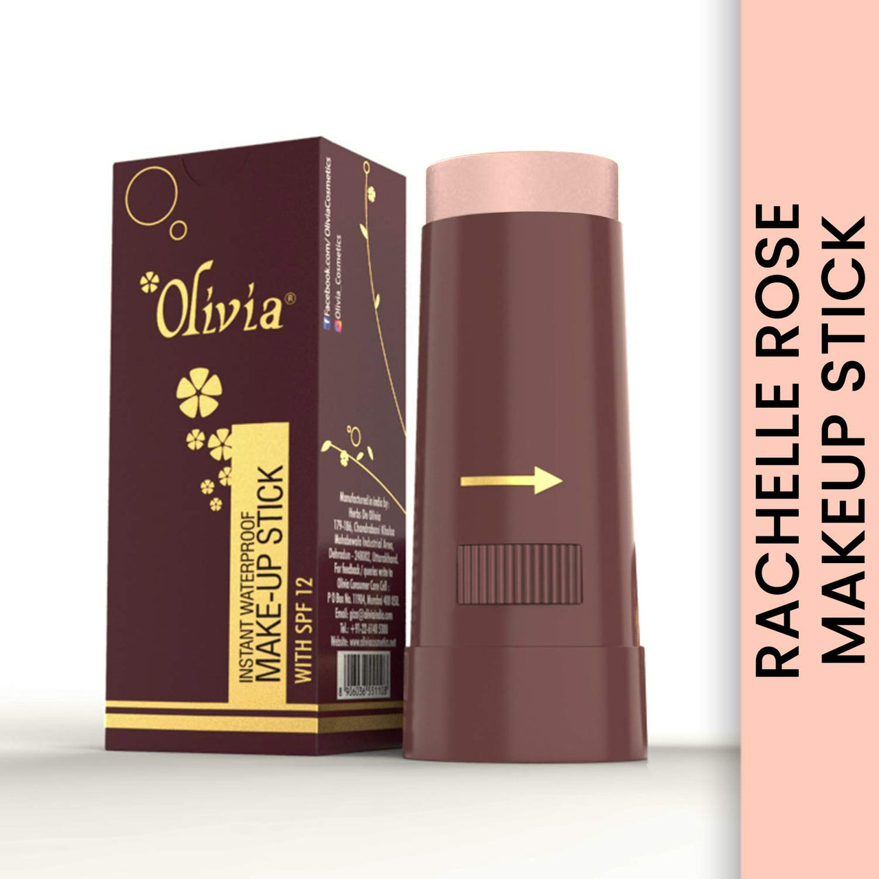 Olivia Instant Makeup Shimmering Stick Concealer Full Coverage With Spf 12 (Rachelle Rose, 15G, Shade No.2)