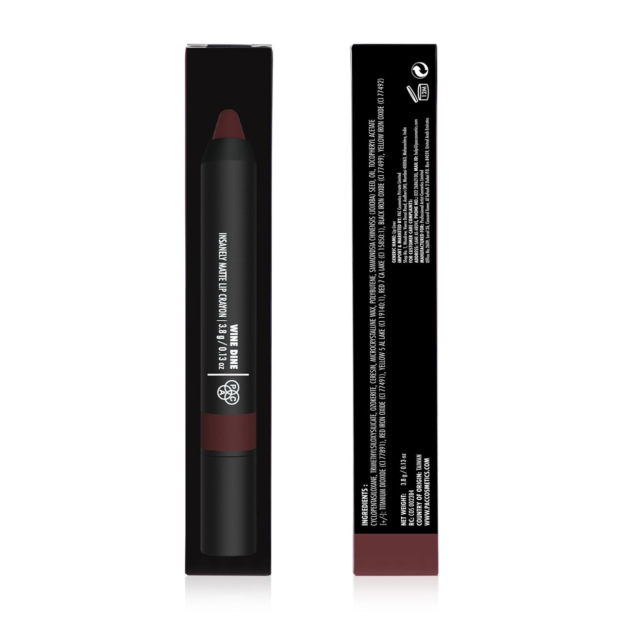 PAC Insanely Matte Lip Crayon (Wine Dine)