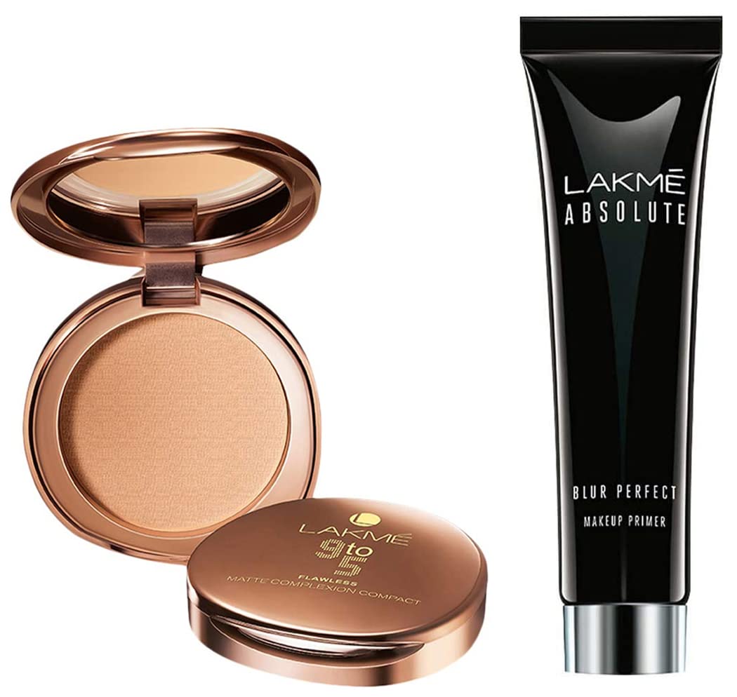 Lakmé 9 to 5 Flawless Matte Complexion Compact Powder, & Lakmé Absolute Blur Perfect Matte Face Primer,