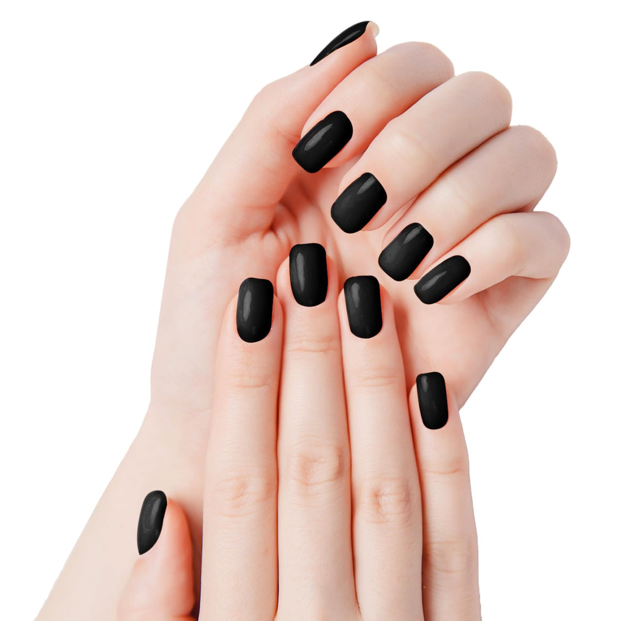 FACES CANADA Ultime Pro Splash Instant Manicure - Charcoal | 16 Pcs Press On Nail Extensions | Artificial Fake Nail Set | Long lasting and Durable | Lightweight & Comfortable